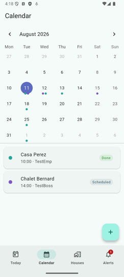 Shared team calendar